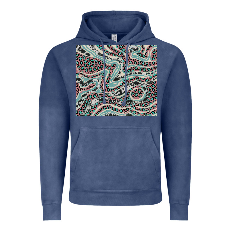 Pink And Turquoise Cowhide And Leopard Vintage Hoodie by RanaPortraitStore | Teevron