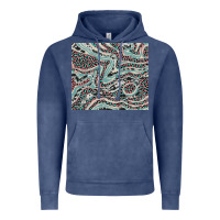 Vintage Denim pink and turquoise cowhide and leopard Vintage Hoodie - RanaPortraitStore