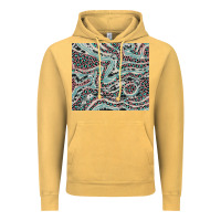 Vintage Mustard pink and turquoise cowhide and leopard Vintage Hoodie - RanaPortraitStore