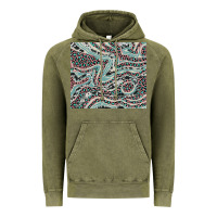 Vintage Olive pink and turquoise cowhide and leopard Vintage Hoodie - RanaPortraitStore