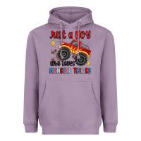 Lavender just a boy who loves monster trucks Heavyweight Hoodie - MaliasSmallBusiness