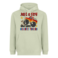 Matcha just a boy who loves monster trucks Heavyweight Hoodie - MaliasSmallBusiness