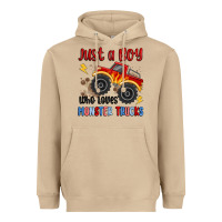 Mushroom just a boy who loves monster trucks Heavyweight Hoodie - MaliasSmallBusiness