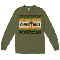 Army Green Christmas with cross Long Sleeve Tee - BundleAndBundleShop