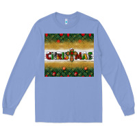 Colony Blue Christmas with cross Long Sleeve Tee - BundleAndBundleShop