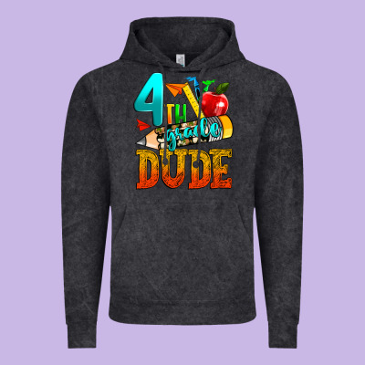 4th Grade Dude Vintage Hoodie Designed By Texasbilliewilder
