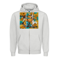 Dove Grey sunflowers and cowboy boots with cowhide and glitter tumbler Zipper Hoodie - Artiststas