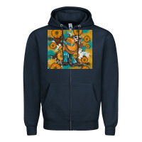 Navy sunflowers and cowboy boots with cowhide and glitter tumbler Zipper Hoodie - Artiststas