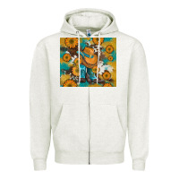 Oatmeal Heather sunflowers and cowboy boots with cowhide and glitter tumbler Zipper Hoodie - Artiststas