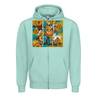 Seafoam sunflowers and cowboy boots with cowhide and glitter tumbler Zipper Hoodie - Artiststas