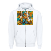White sunflowers and cowboy boots with cowhide and glitter tumbler Zipper Hoodie - Artiststas
