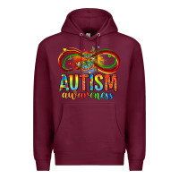 Burgundy autism awareness butterfly infinity symbol Premium Hoodie - LillyAllenDesigns