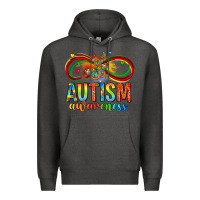 Charcoal Heather autism awareness butterfly infinity symbol Premium Hoodie - LillyAllenDesigns