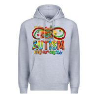 Heather Grey autism awareness butterfly infinity symbol Premium Hoodie - LillyAllenDesigns