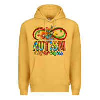 Mustard autism awareness butterfly infinity symbol Premium Hoodie - LillyAllenDesigns