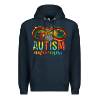 Navy autism awareness butterfly infinity symbol Premium Hoodie - LillyAllenDesigns