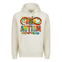 Oatmeal Heather autism awareness butterfly infinity symbol Premium Hoodie - LillyAllenDesigns