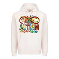 Pale Pink autism awareness butterfly infinity symbol Premium Hoodie - LillyAllenDesigns