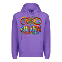 Purple autism awareness butterfly infinity symbol Premium Hoodie - LillyAllenDesigns