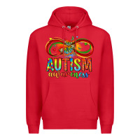 Red autism awareness butterfly infinity symbol Premium Hoodie - LillyAllenDesigns