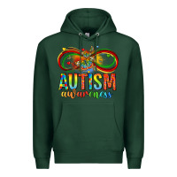 Sports Green autism awareness butterfly infinity symbol Premium Hoodie - LillyAllenDesigns