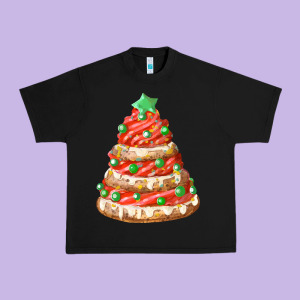 Red Christmas Cookie Cake Fa Element Urban Heavy Tee Designed By Fadigitalartstudio