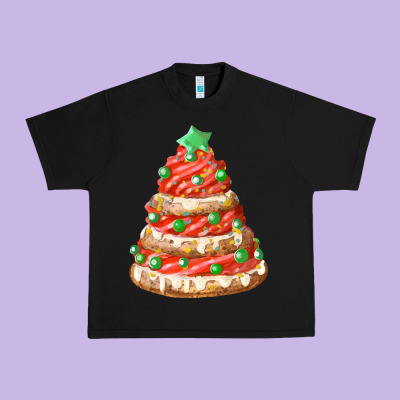 Red Christmas Cookie Cake Fa Element Urban Heavy Tee Designed By Fadigitalartstudio