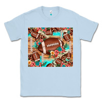 Dusty Blue football leopard cowhide Classic Tee - JahusDesignShop