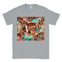 Heather Grey football leopard cowhide Classic Tee - JahusDesignShop