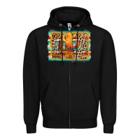 Black cactus western leopard Zipper Hoodie - AdoDesignShop