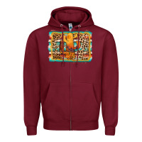 Burgundy cactus western leopard Zipper Hoodie - AdoDesignShop