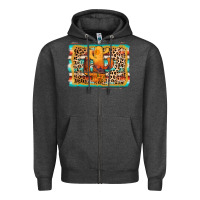 Charcoal Heather cactus western leopard Zipper Hoodie - AdoDesignShop
