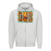 Dove Grey cactus western leopard Zipper Hoodie - AdoDesignShop