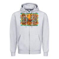 Heather Grey cactus western leopard Zipper Hoodie - AdoDesignShop