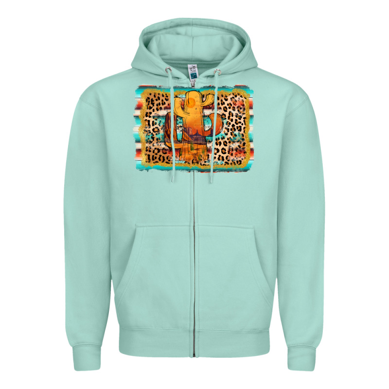 Cactus Western Leopard Zipper Hoodie by AdoDesignShop | Teevron