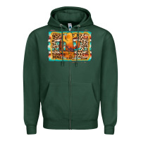 Sports Green cactus western leopard Zipper Hoodie - AdoDesignShop