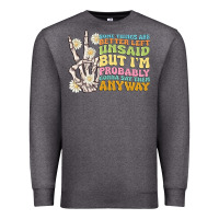 Charcoal Heather some things are better left unsaid Premium Sweatshirt - MaliasSmallBusiness