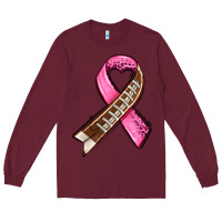 Burgundy breast cancer sport ribbons Long Sleeve Tee - AdoDesignShop
