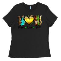 Black peace love beer Ladies Tee - AdoDesignShop