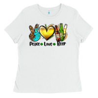 White peace love beer Ladies Tee - AdoDesignShop