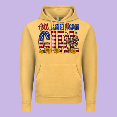 All American Girl Vintage Hoodie Designed By Zillion Design Studio