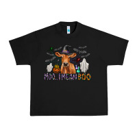 Black Moo I Mean Boo Urban Heavy Tee - CowhideDigitalArt