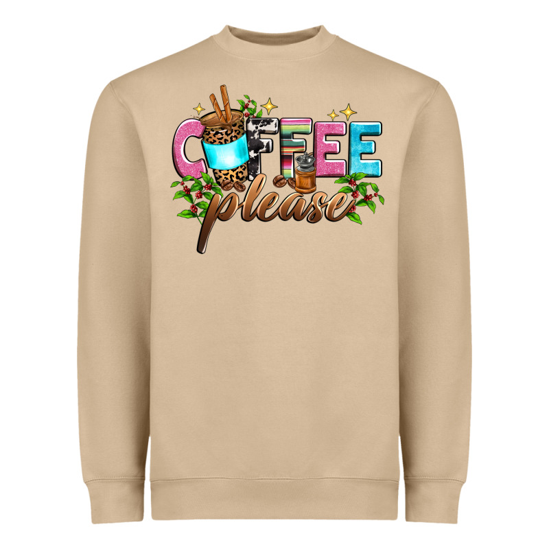 Coffee Please Heavyweight Sweatshirt by Zillion Design Studio | Teevron