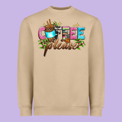 Coffee Please Heavyweight Sweatshirt Designed By Zillion Design Studio
