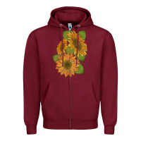 Burgundy sunflowers b Zipper Hoodie - Artiststas
