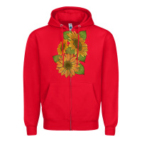 Red sunflowers b Zipper Hoodie - Artiststas