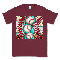 Burgundy baseball leopard cowhide turquoise Classic Tee - JahusDesignShop
