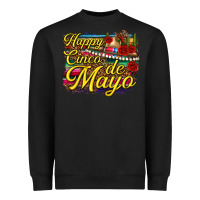 Black Happy Cinco de Mayo Heavyweight Sweatshirt - texasbilliewilder