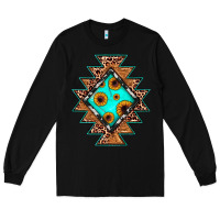 Black aztec leopard turquoise sunflower Long Sleeve Tee - JahusDesignShop