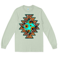 Matcha aztec leopard turquoise sunflower Long Sleeve Tee - JahusDesignShop